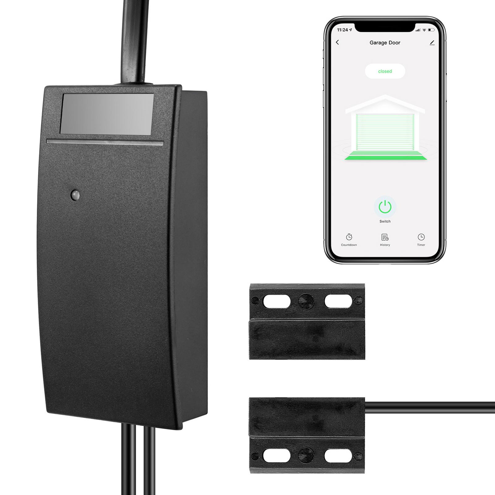 Tuya Wifi Garage Door Opener Intelligent Garage Door APP Remote Conrtroll Wireless Controller for Garage Door Compatible with Amazon Alexa Google Home
