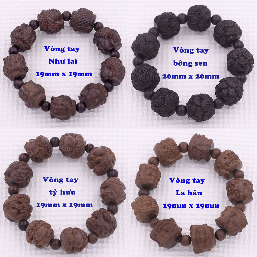 Vòng chuỗi đeo tay gỗ đàn hương tím 18 ly (size lớn), vòng tay phong thuỷ, vòng tay chuỗi hạt