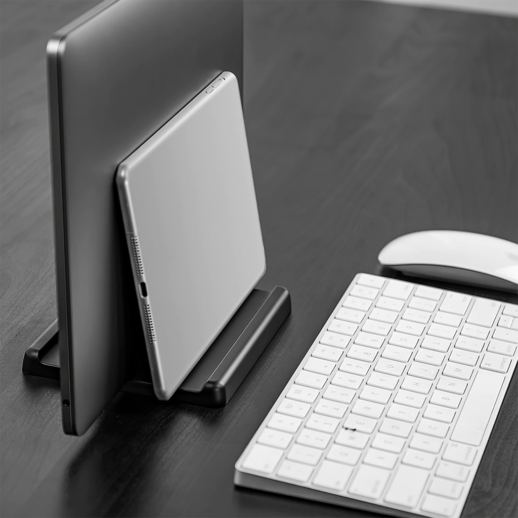 Giá đỡ Kiêm Đế Dựng Đứng Gọn Gàng Chắc Chắn Cho Laptop Macbook iPad Điều Chỉnh Được Độ Rộng Bằng Nhựa ABS