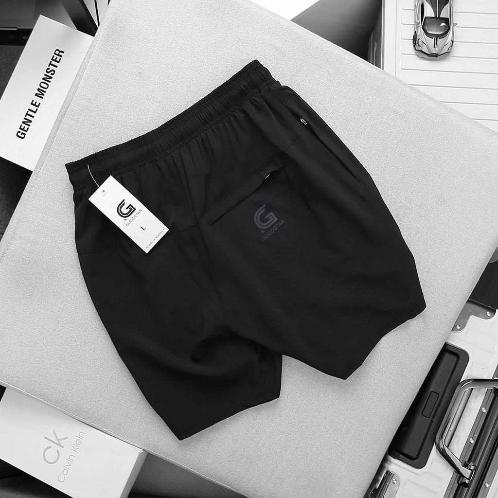Quần Short Nam Gym-Chạy Bộ RUNNER G525, Vải Dù Gió 2 Lớp Xịn Xò, 3 Túi Khóa Kéo - GUGOSTAR