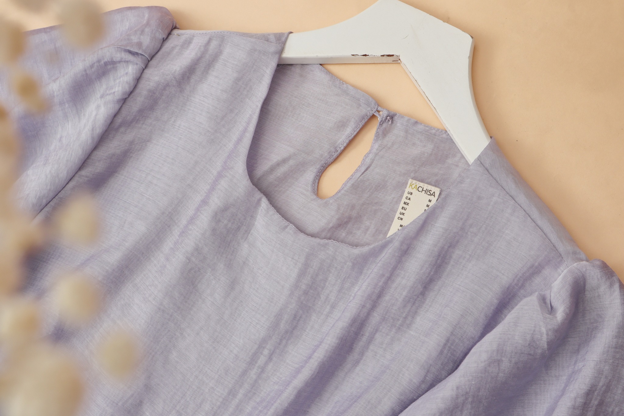 Áo tơ cotton KACHISA cánh tiên màu tím violet