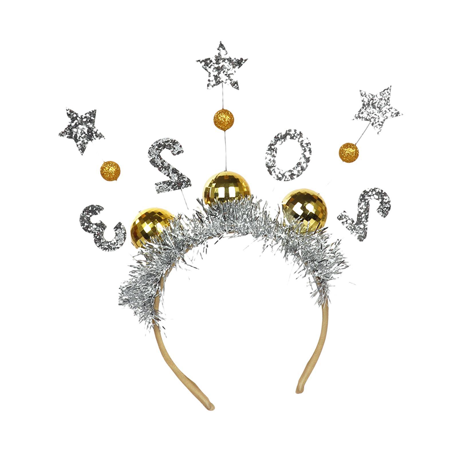 2 2023 New Year Headbands Tiara Headdress for Costume New Years Eve Cosplay