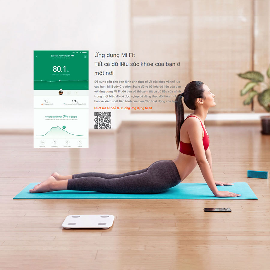 [Bản quốc tế] Cân điện tử thông minh Xiaomi Body Fat Scale 2 Universal (2019) - Hàng chính hãng