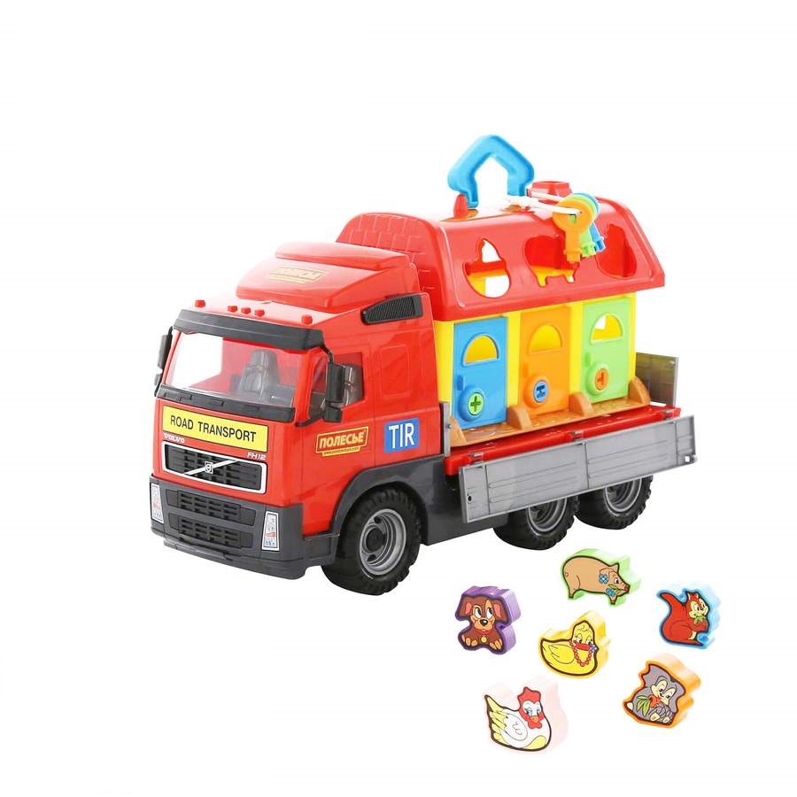 Xe tải Volvo chở ngôi nhà thú cưng đồ chơi - Polesie Toys