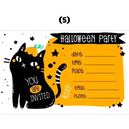 Thiệp mời tiệc Halloween nhiều mẫu bbhl35