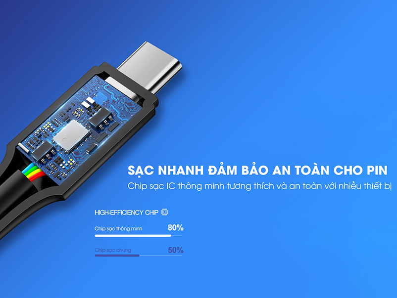 Cáp Sạc Nhanh 5A USB to Type C WK WDC-101 - Hàng chính hãng