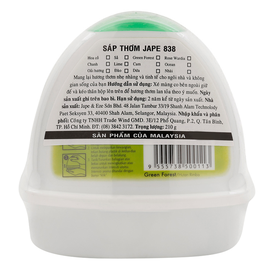 Sáp Thơm Jape 838 Gel Hương Green Forest (210g)