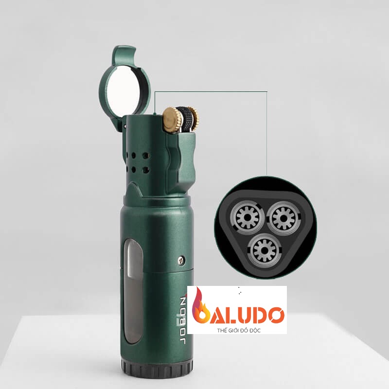 Vỏ Hộp Quet Bật Lửa Khò Ga Đá 3 Tia ZB-663, có ô quan sát dung lượng ga trong suốt