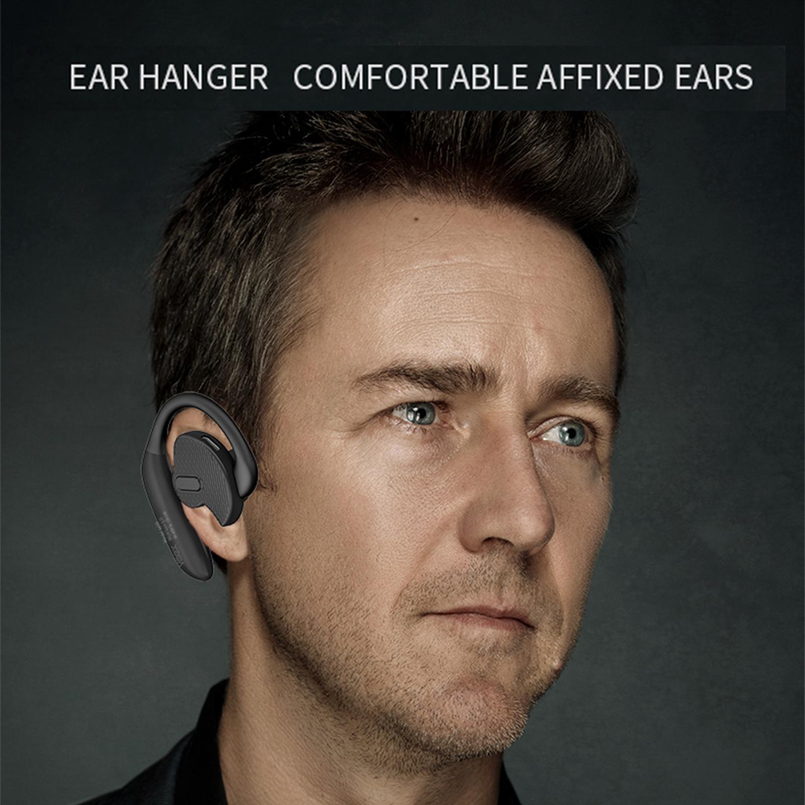 Earphones Earbuds Bluetooth Single Ear Hook for Office Sports Anti Sweat Cell Phones Earpiece