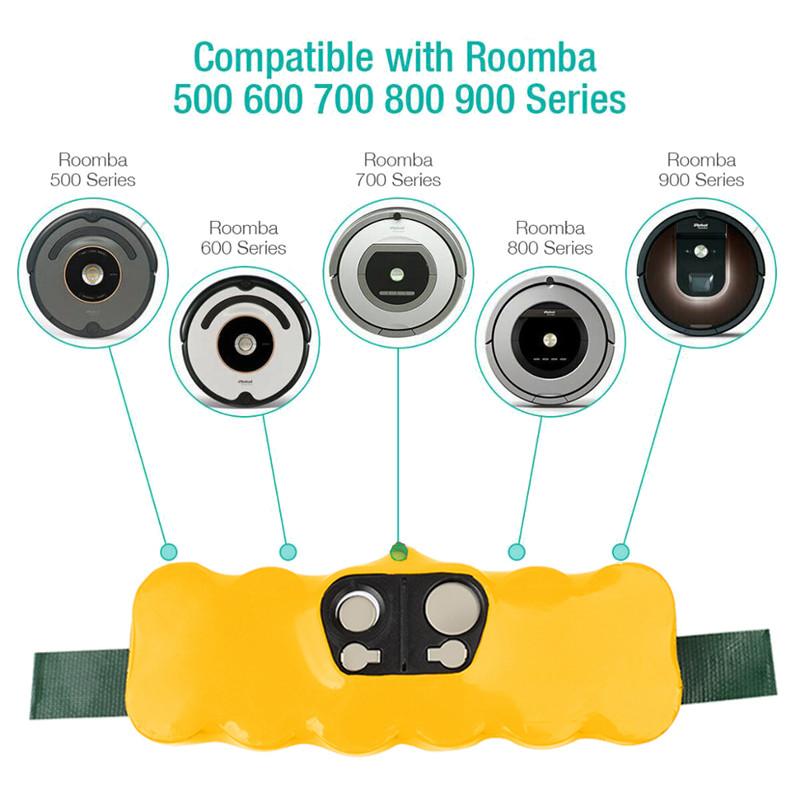 6800mAh Akku Für iRobot Roomba 500 600 700 800 900 580 620 770 780 Dòng pin Ni-MH/ Li-ion 536 555 560 580 Màu pin: 1 Picec NI-MH 5.0Ah