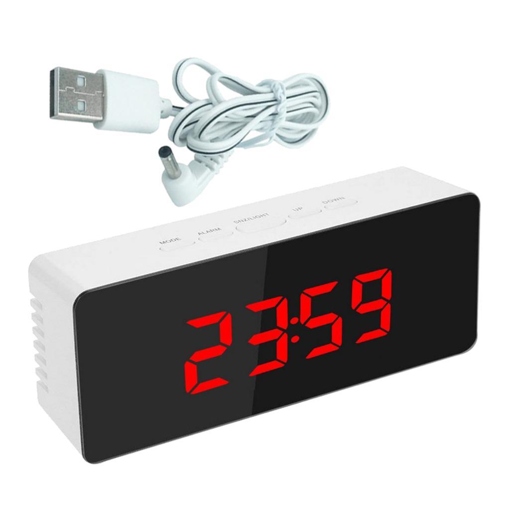 Surface Alarm Clock Led Display Desktop Clocks for Adults Bedroom Red