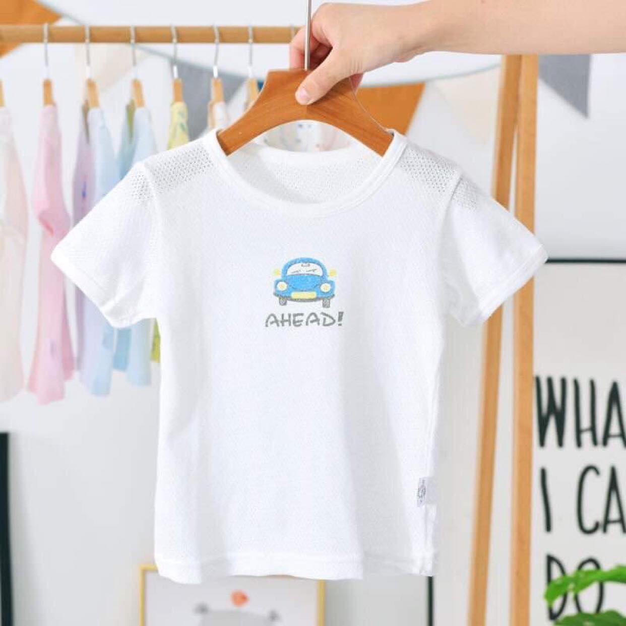 Áo cotton lưới cho bé trai từ 10 đến 20kg cực mát, bán theo set 3 chiếc