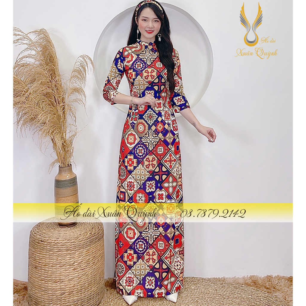 Áo Dài Cô Ba Sài Gòn Retro Duyên Dáng, Sang Trọng, Thanh Lịch Lụa Habutai Cao Cấp K75