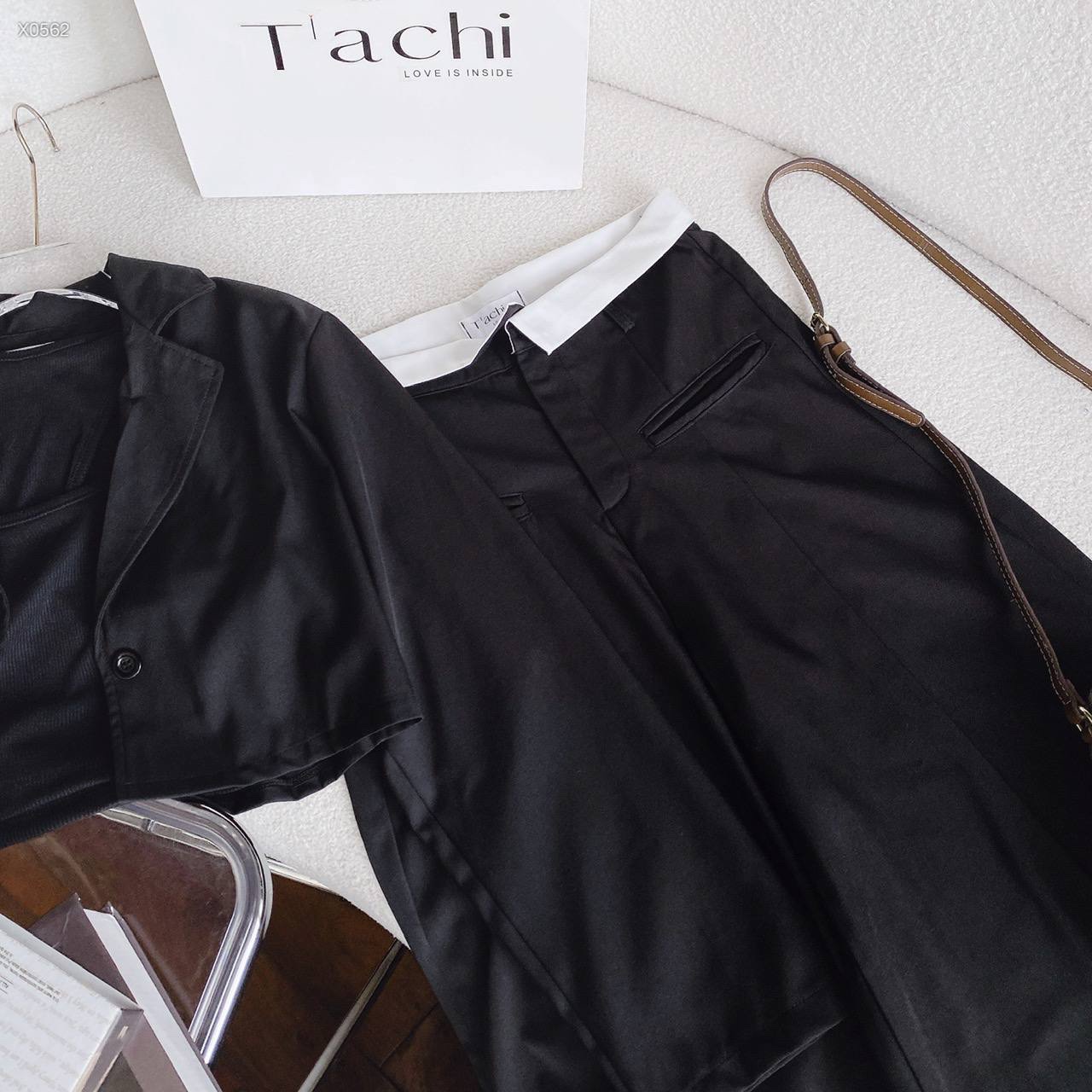 SET ÁO CROPTOP VEST BLAZER LỬNG TRƠN SƠ MI TAY DÀI + QUẦN ỐNG RỘNG LƯNG CAO SUÔNG + ÁO 3 LỖ DẠO PHỐ THỂ THAO ĐI TIỆC