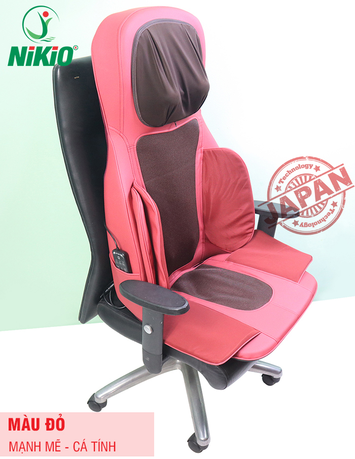 Ghế massage toàn thân cao cấp Nhật Bản Nikio NK-181 - Xoa bóp, đấm bóp, áp suất khí, nhiệt hồng ngoại - Màu đỏ