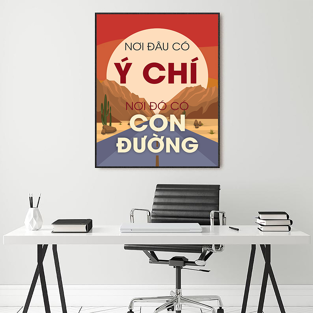 Tranh động lực Nơi đâu có ý chí, nơi đó có con đường-Model: AZ1-0556