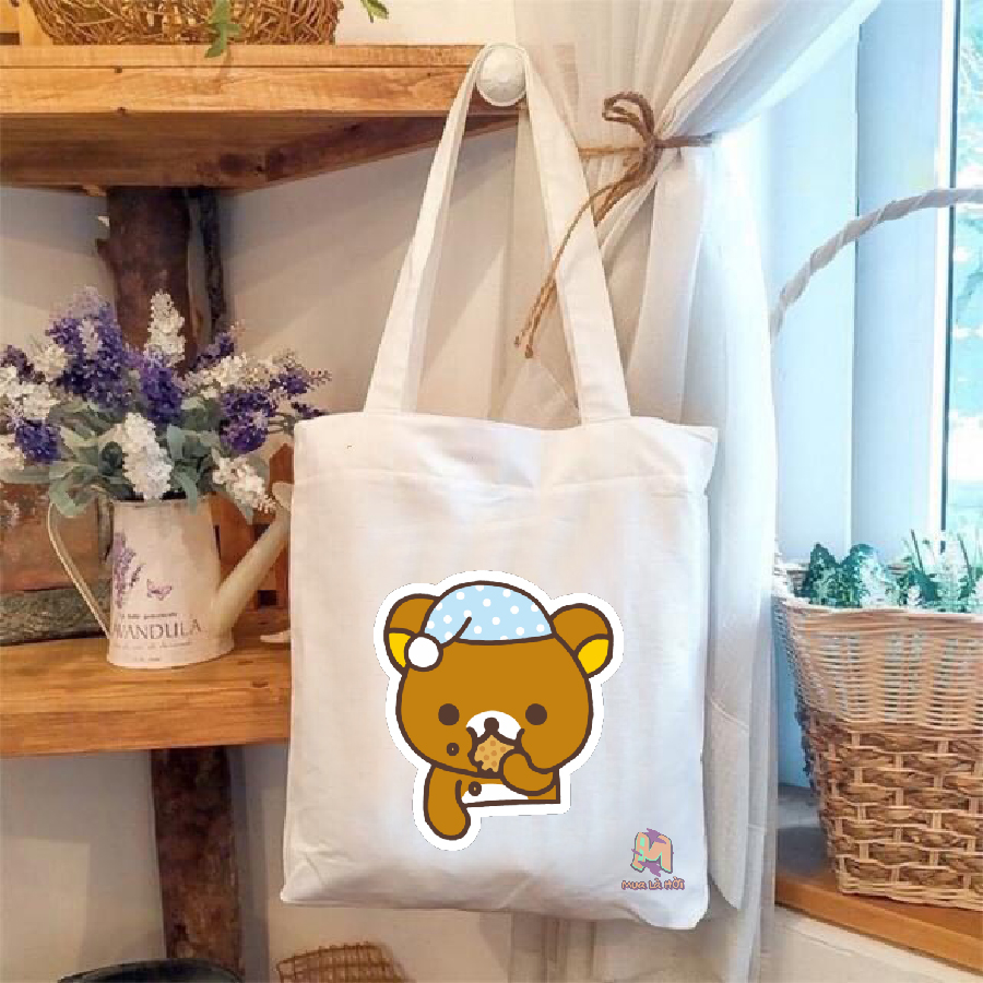 Túi Tote in hình chủ đề Rilakkuma and Kaoru