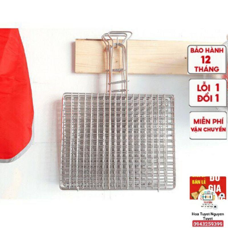 Vỉ Nướng Kẹp Inox Kẹp Nướng Chả Thịt Cá chữ nhật hàng sài gòn cao cấp