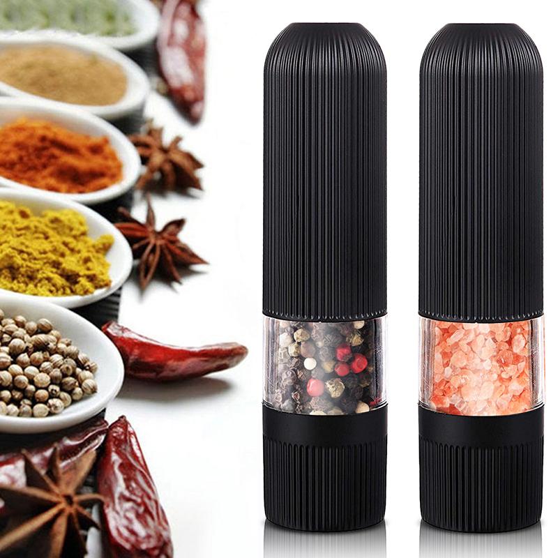 Điện Tự Động Muối Và Cối Xay Tiêu Có Đèn LED Tiêu Và Muối Máy Xay Gia Vị Ngũ Cốc Xay BBQ Phụ Kiện Dụng Cụ Nhà Bếp