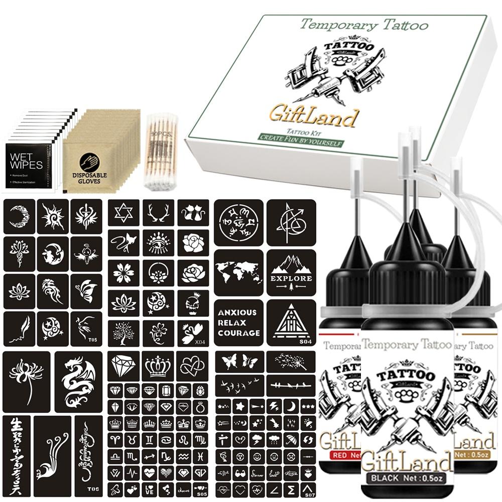 1 Bộ Mực Xăm Tạm Thời Kháng Nước Dùng Cho Cơ Thể