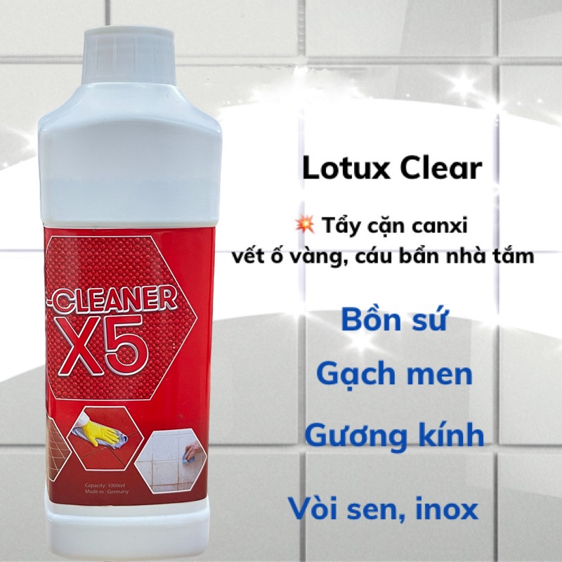 Nước Tẩy Trắng Ron, Sàn Gạch Men Cực Trắng F - Cleaner X5 Siêu Sạch