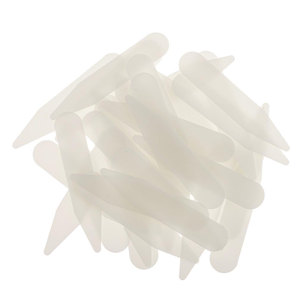 2-3pack 200 Pieces Plastic White Collar Stays Bones Stiffeners Beige 5x1cm