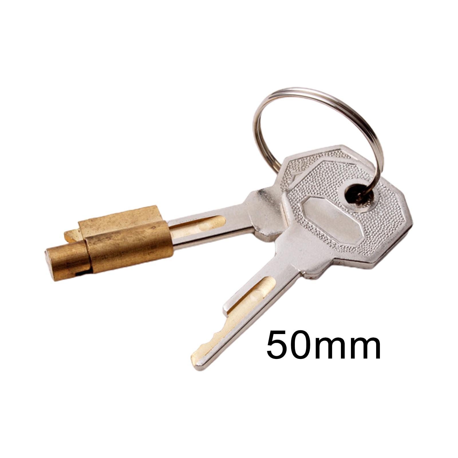 Cabinet Lock with Keys Single Open Cylinder Hasp Lock Steel Hardware Letter Box Locker Refrigerator Lock Door Lock Cylinder Lock with 2 Keys