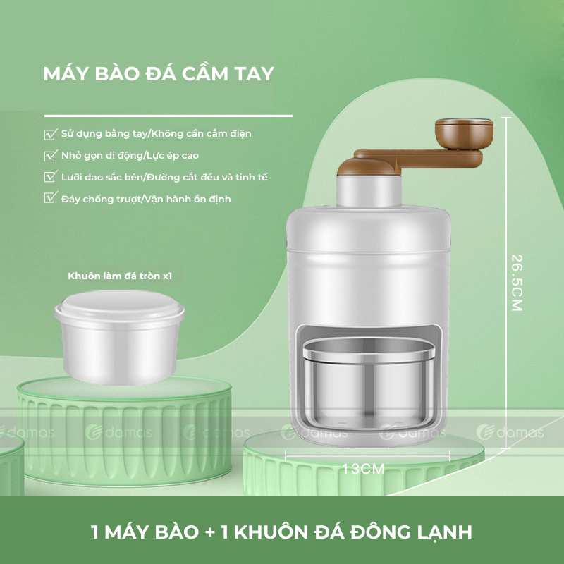 Dụng Cụ Bào Đá , Xay Đá Cầm Tay Mini Damas T555 - Hàng Chính Hãng