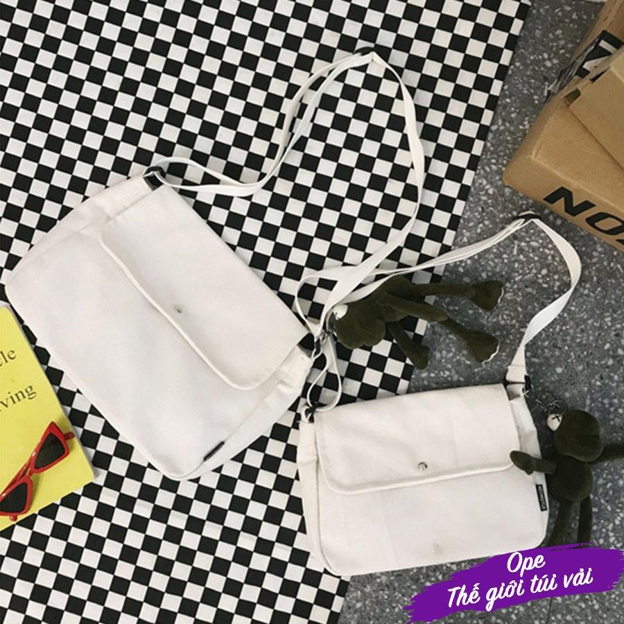 Túi Vải Đeo Chéo Nam, Nữ Basic, Túi Vải Canvas Đựng Đồ Tiện Lợi Kiểu Dáng Đơn Giản - OTV023 - Ope Store