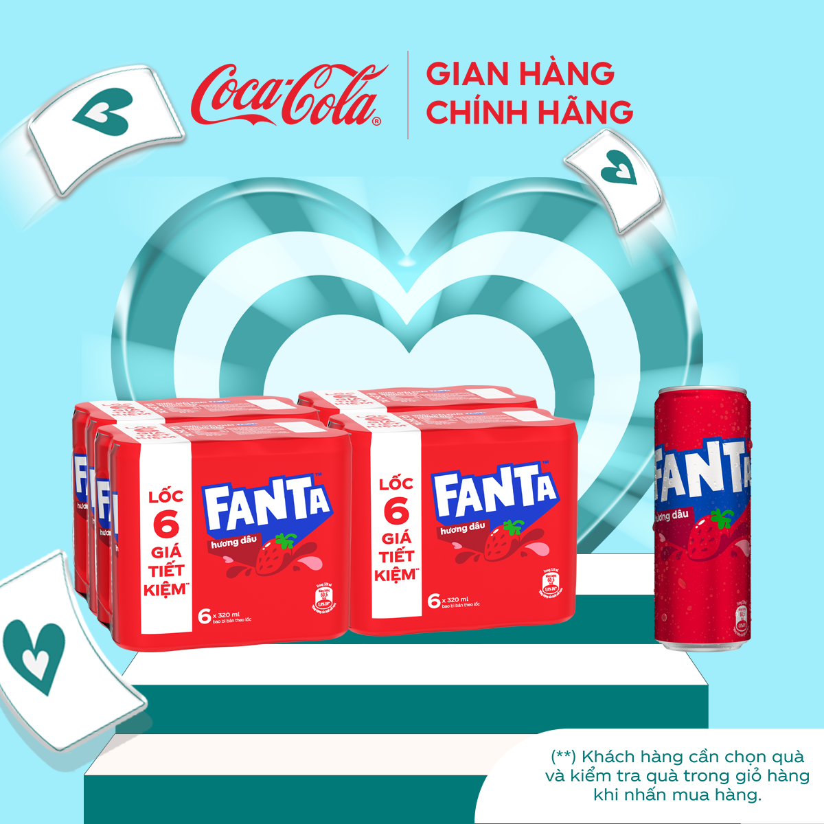 Lốc 24 Lon Nước Giải Khát Có Gas Fanta Hương Dâu 320ml/Lon