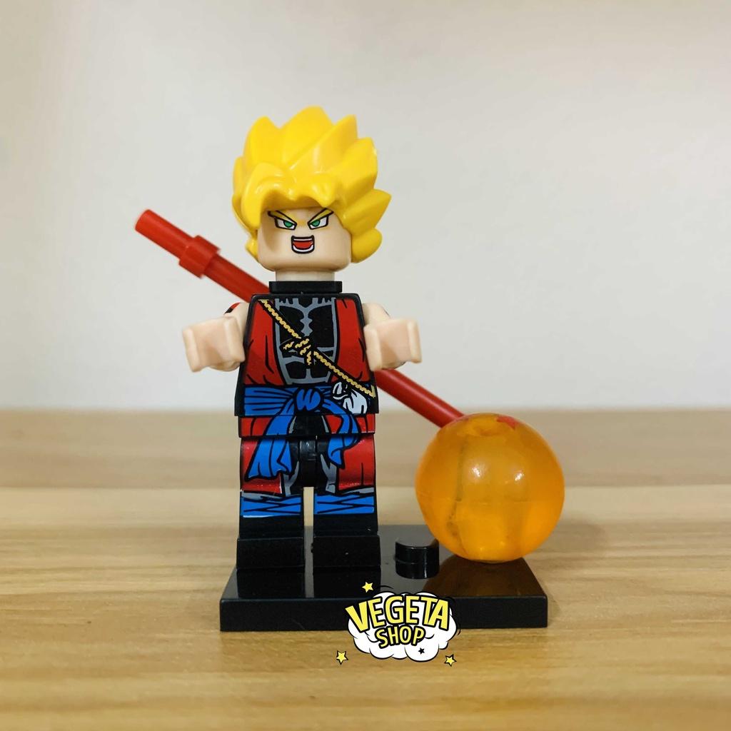 Minifigures Dragon Ball - Mô hình đồ chơi Dragon Ball mini lắp ghép - Gogeta Vegito Son Goku Xeno Vegeta cầm ngọc rồng