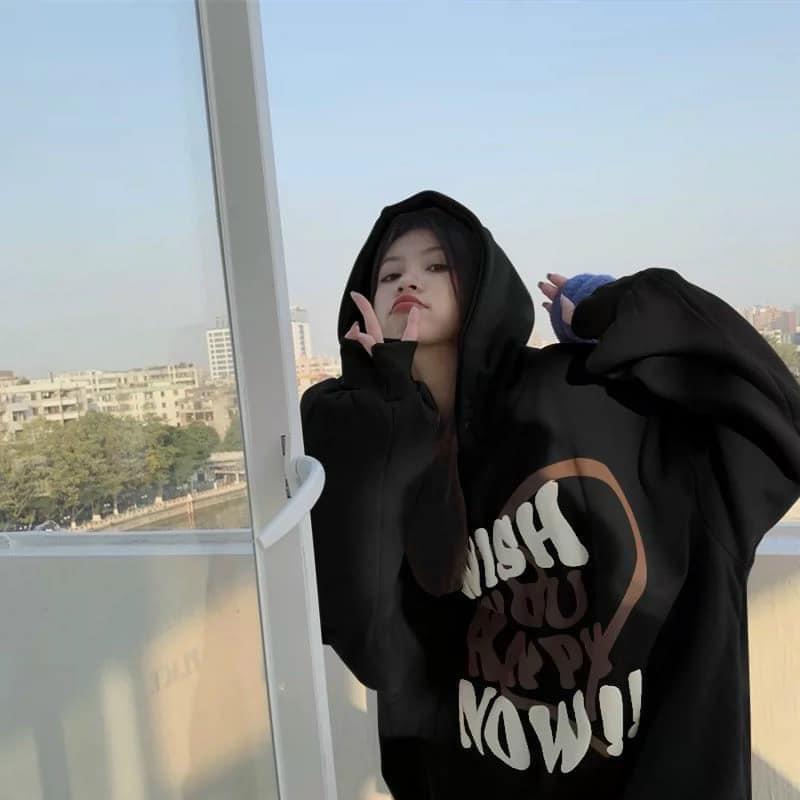 Áo hoodie nữ WISH YOU form thụng xinh xinh chất nỉ ngoại dày mịn thời trang gây bão thị trường việt tpp512 mới