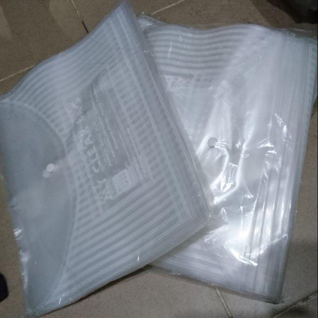 Set 20 túi tài liệu trong, file tài liệu Clear bag khuy bấm