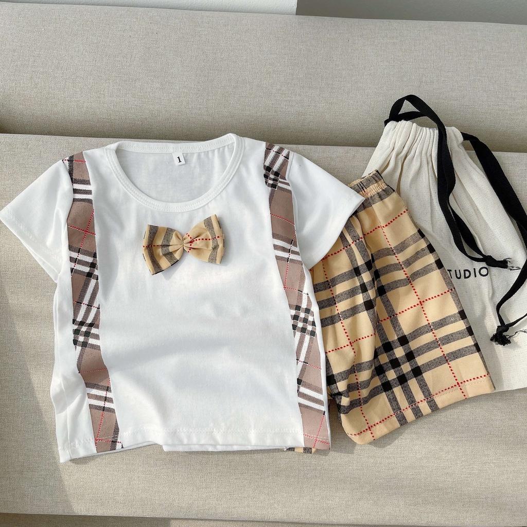 Bộ Quần Áo Cộc Tay Cho Bé Trai Kiểu Nơ Công Tử In 2 Dây Cực Sành Điệu - SUMO KIDS