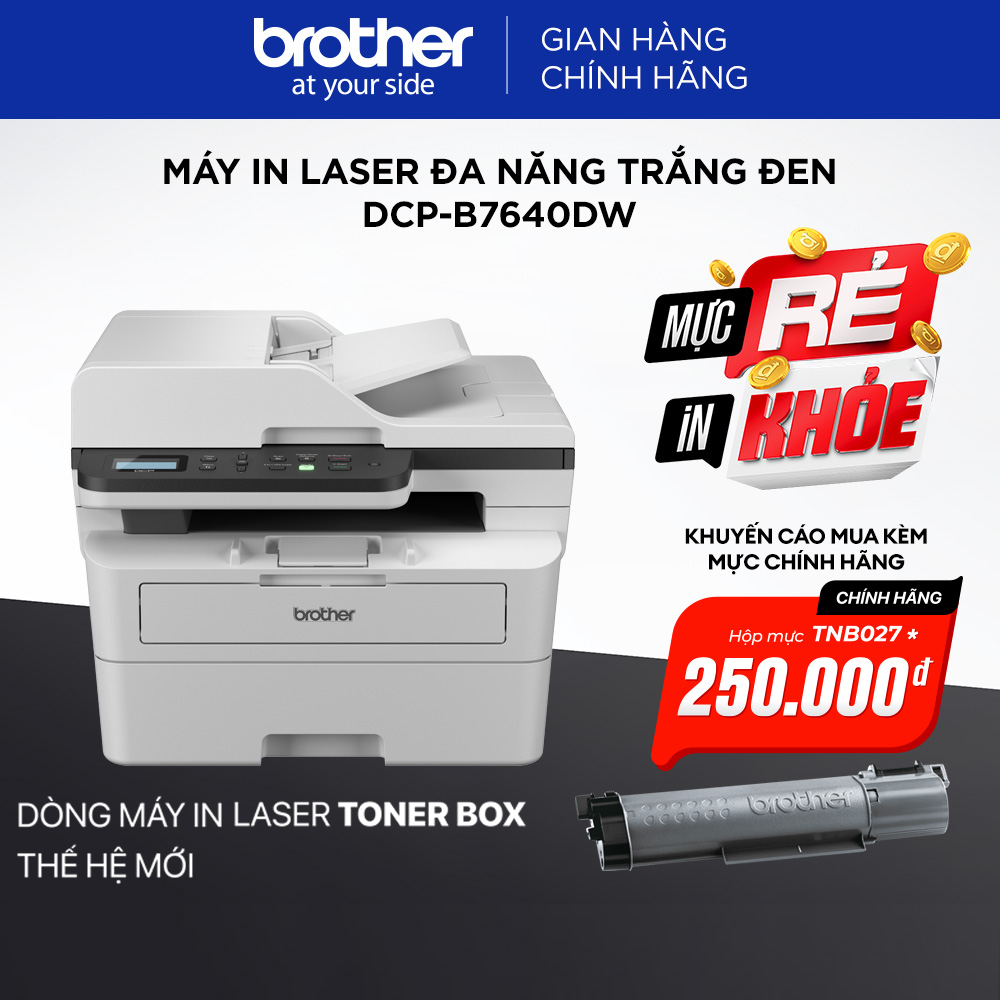 Máy in laser đa năng trắng đen DCP-B7640DW - Hàng chính hãng