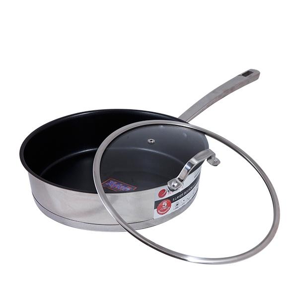 Chảo chống dính 5 đáy inox 304 cao cấp có vung kính Elmich Zeus 20cm EL0977