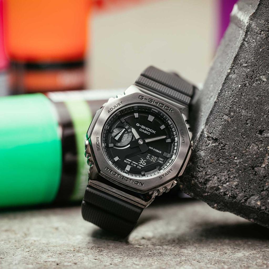 Đồng Hồ Nam Dây Nhựa Casio G-Shock GM-2100BB-1A Chính Hãng | Metal Bezel | GM-2100BB-1ADR Carbon Core