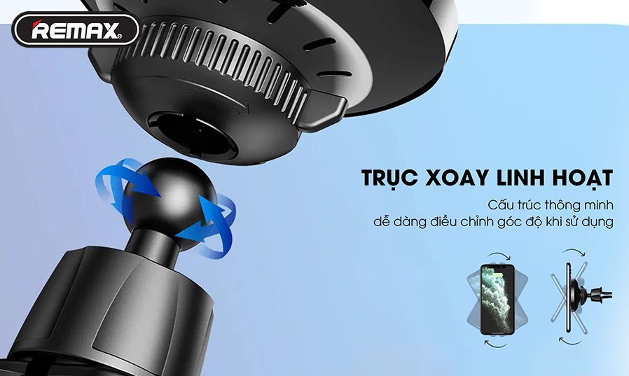 Giá đỡ điện thoại trên ô tô Remax RM-C41 kiêm sạc không dây 10W - Hàng chính hãng