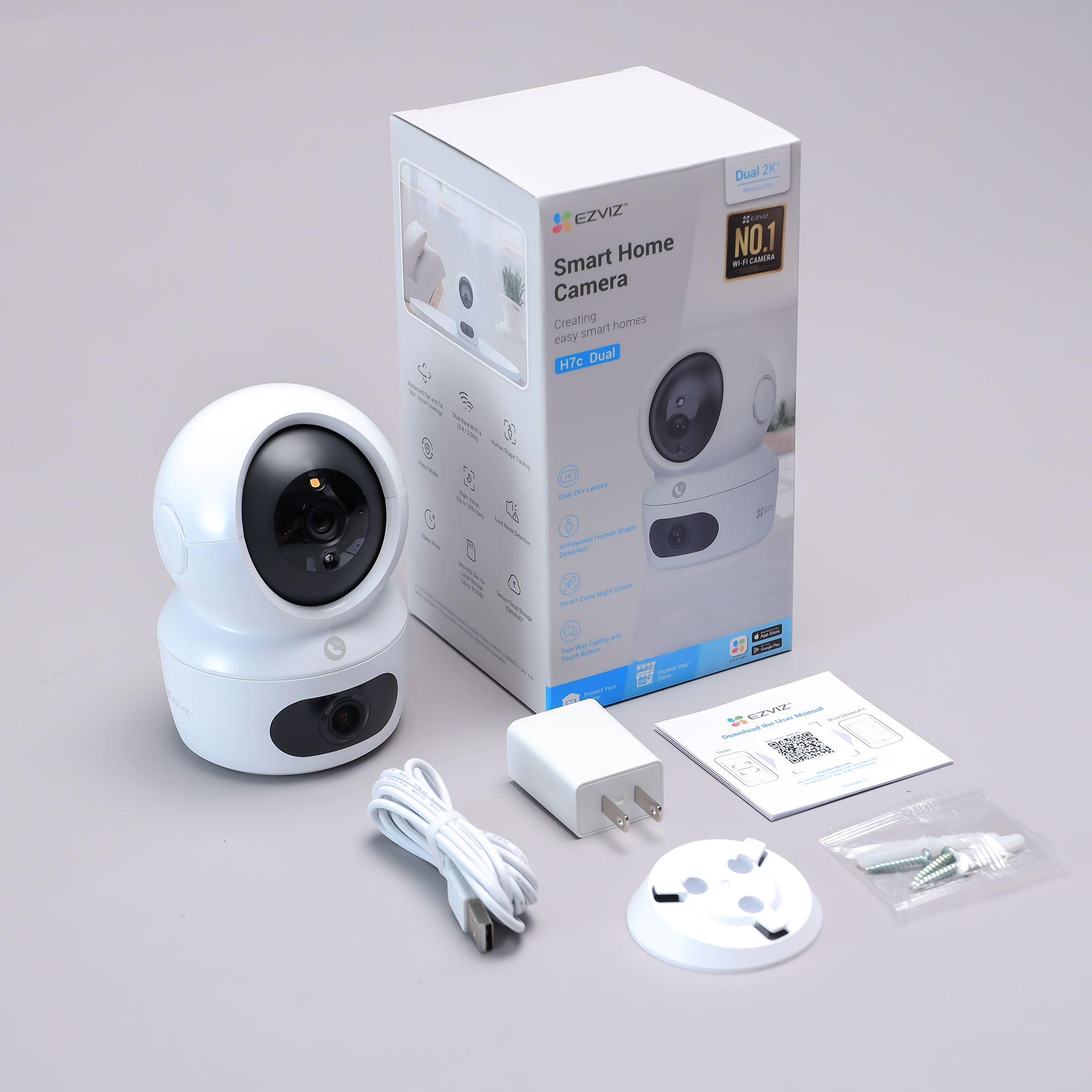 Camera WiFi quay quét có ống kính kép Ezviz H7c Dual 8MP - Hàng Chính Hãng