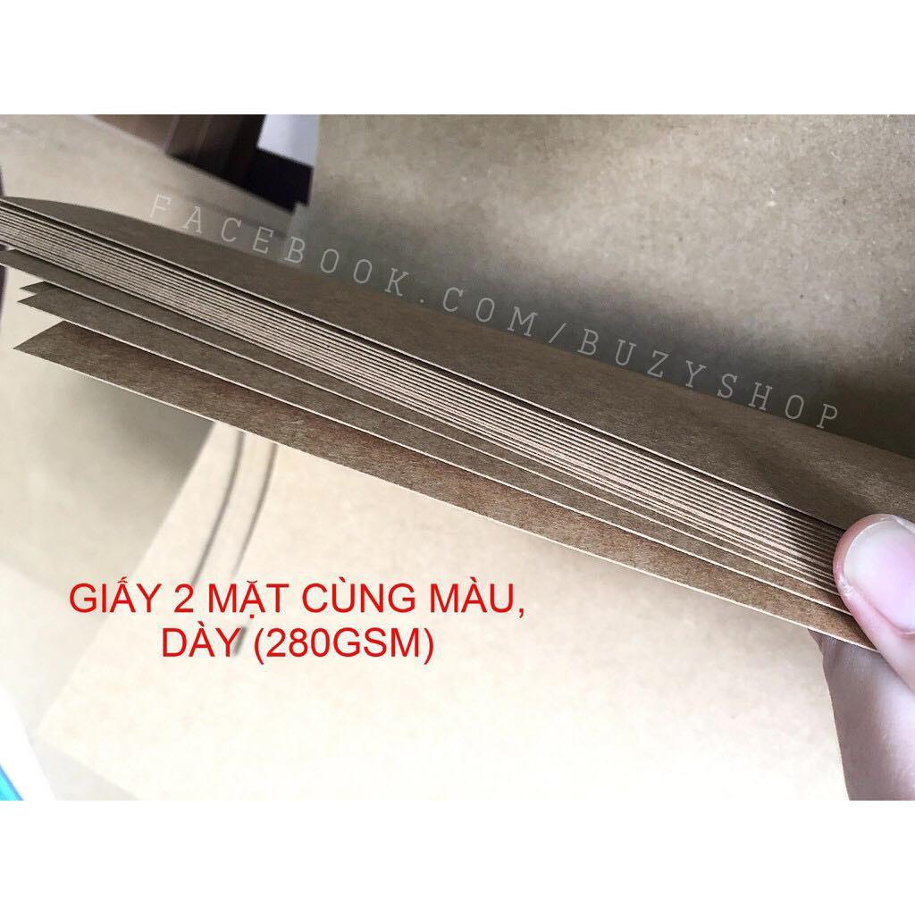 (xấp 10 tờ khổ lớn 54cmx39cm) giấy nâu, giấy xi măng, giấy kraft dày 300gsm [handmade, thiệp, scrapbook, lovebox