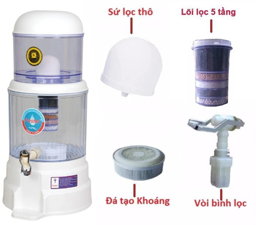 Combo 3 món (nấm, lõi 6 tầng, đá khoáng) thay thế cho bình lọc nước LOẠI TỐT