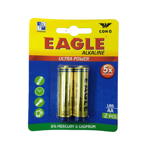 Pin tiểu CON Ó (EAGLE) LR6 Alkaline AA - Combo 3 vỉ (6 viên) - HÀNG CHÍNH HÃNG