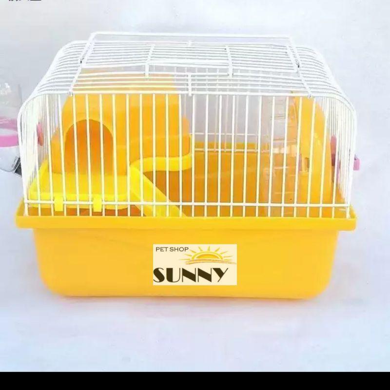 Lồng mini khay cao kèm nhà nuôi hamster 27x20x15