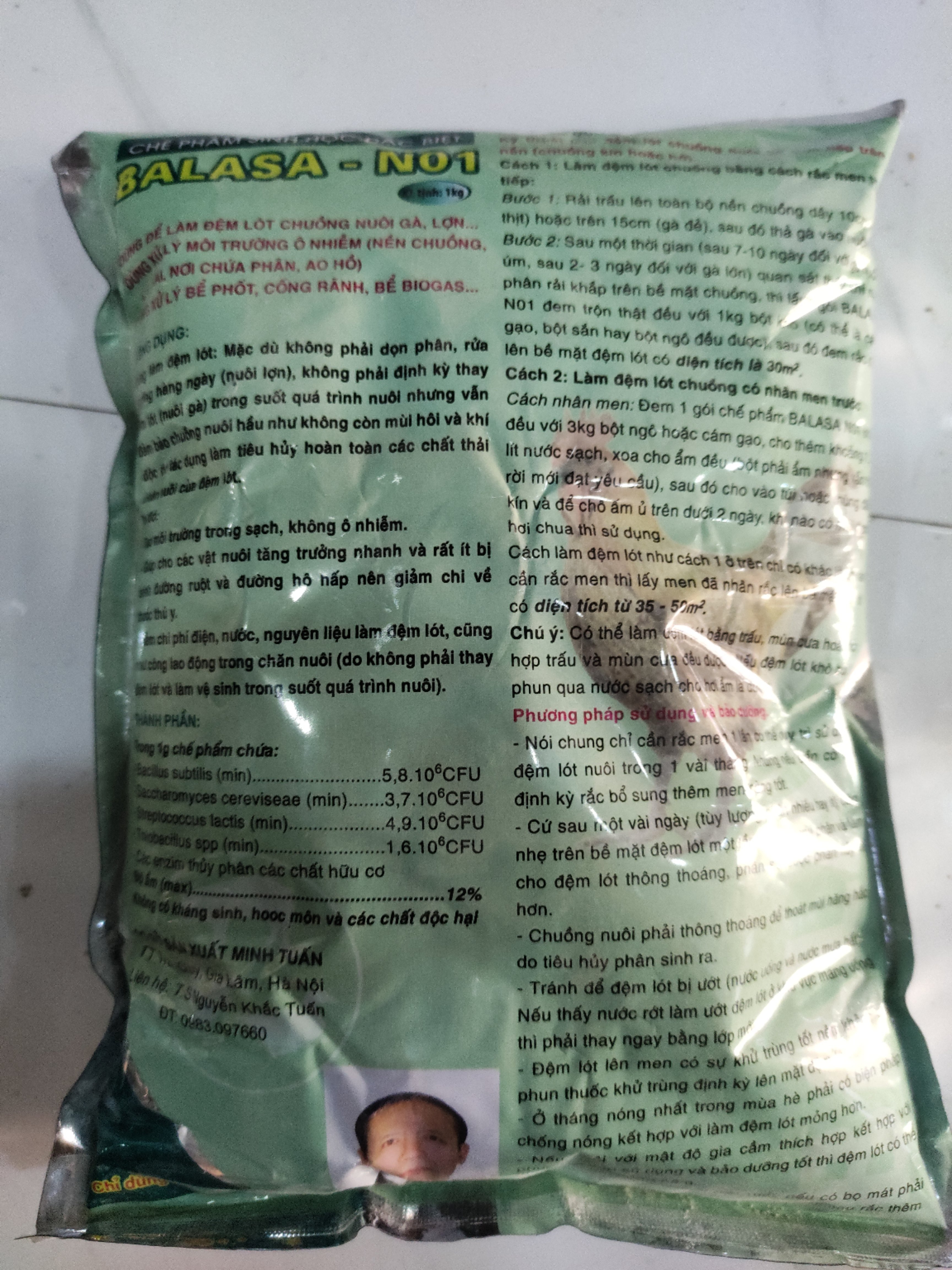 BALASA NO1 1KG Chế phẩm sinh học dùng làm đệm,môi trường lót xử lí