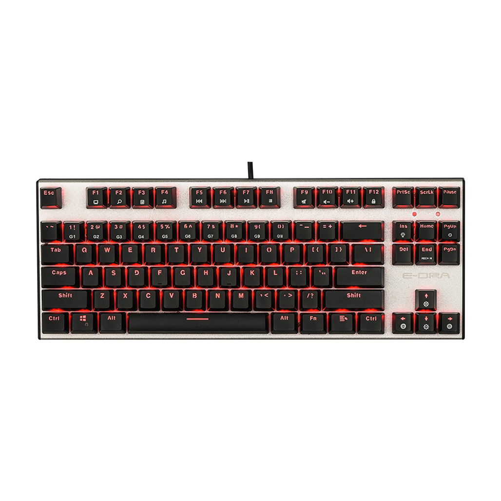 Bàn phím cơ chơi game E-DRA EK3087 Led Red- Hàng chính hãng