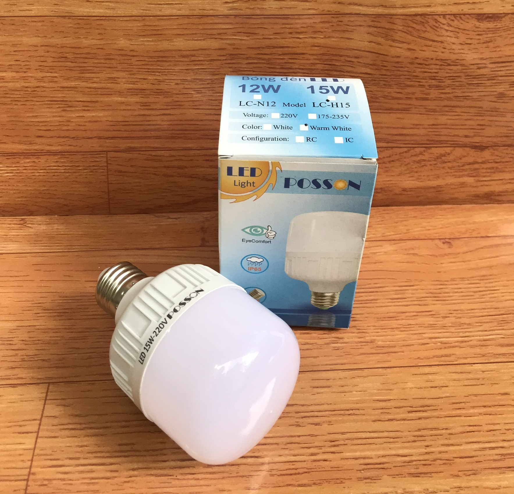 10 Bóng đèn Led trụ 15w bup trụ T70 tiết kiệm điện siêu sáng thân kín chống nước mưa Posson LC-15x