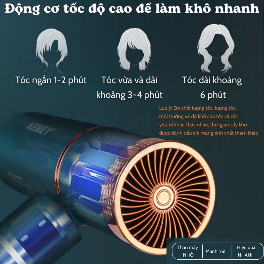 Máy Sấy Tóc Mini Cao Cấp 5 Đầu Có Ion Âm 2 Chiều Nóng Lạnh Tạo Kiểu Nhanh Khô Chống Gãy Rụng Giúp Tóc Chắc Khỏe - Hàng chính hãng