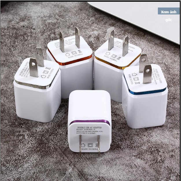 Cốc Sạc nhanh 2 cổng 5v 1A và 2A trắng đủ màu - miếng lót chuột