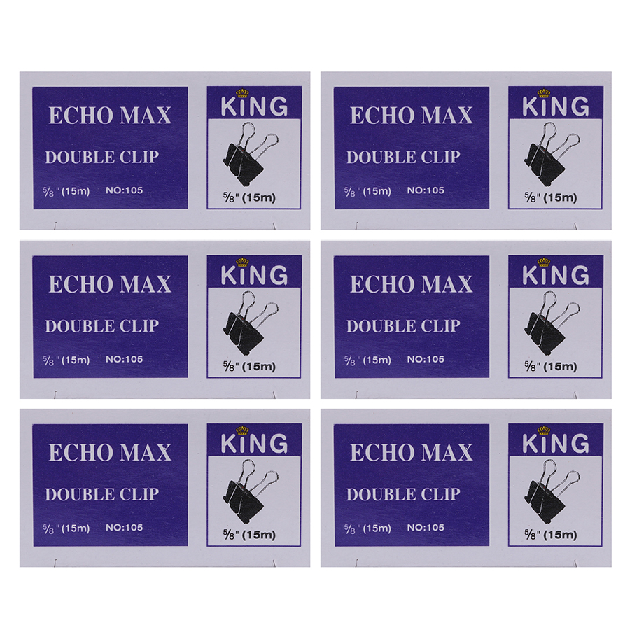 Bộ 6 Hộp Kẹp Bướm Echo - Đen