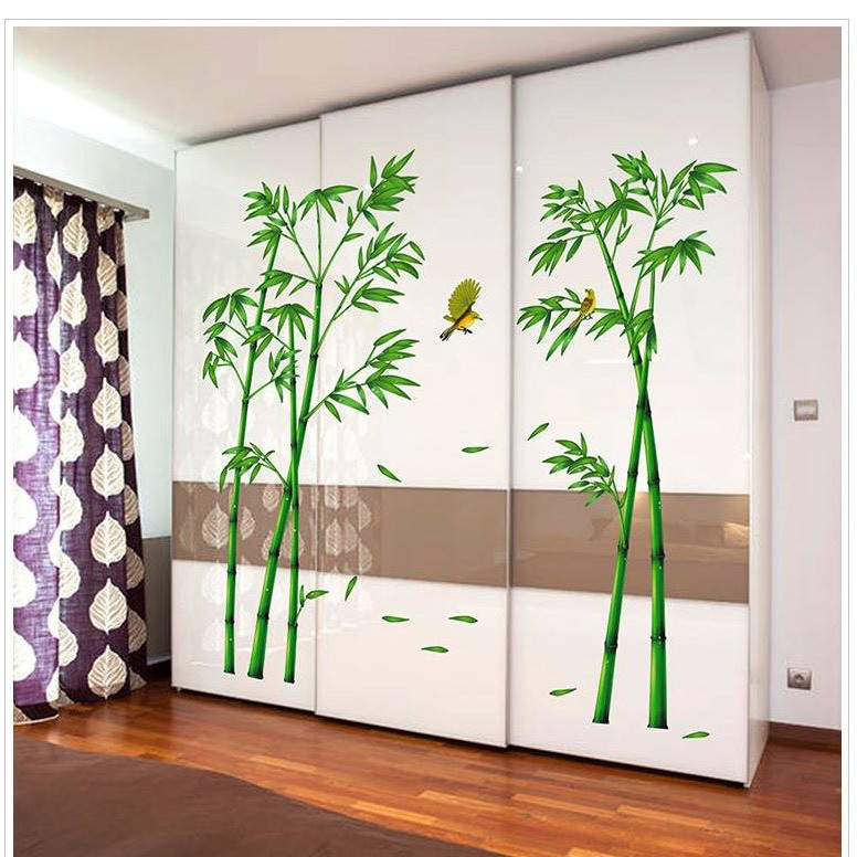 Bộ 2 tờ Decal dán tường trúc xanh - HP74